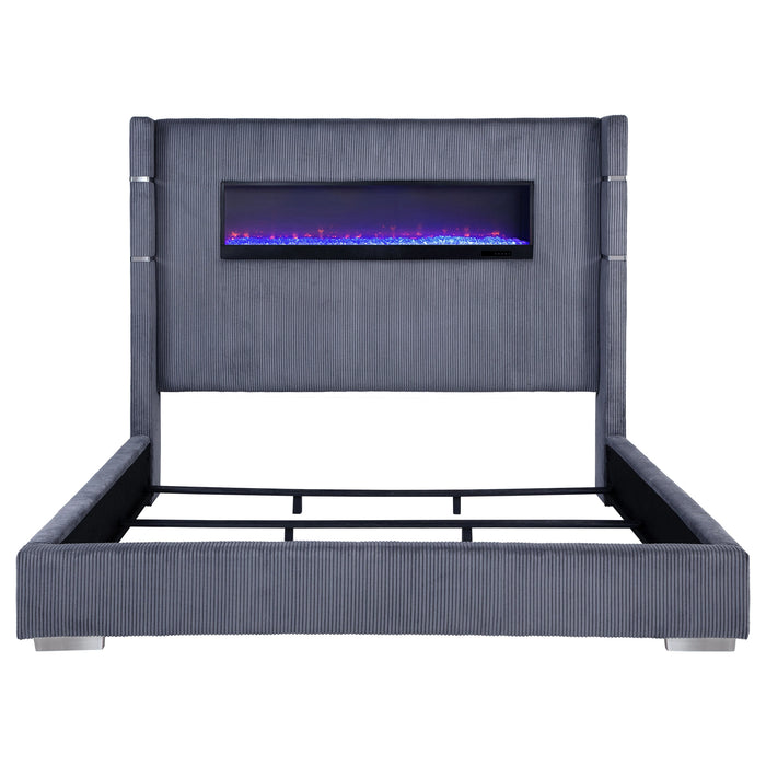 Tisdall Wingback Bed with Flame Visualizer