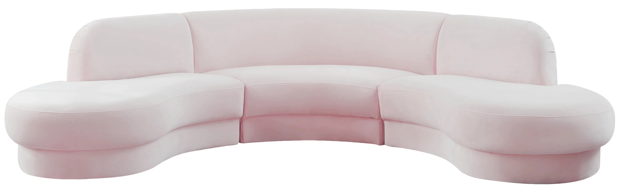 Rosa Pink Velvet 3pc. Sectional (3 Boxes)