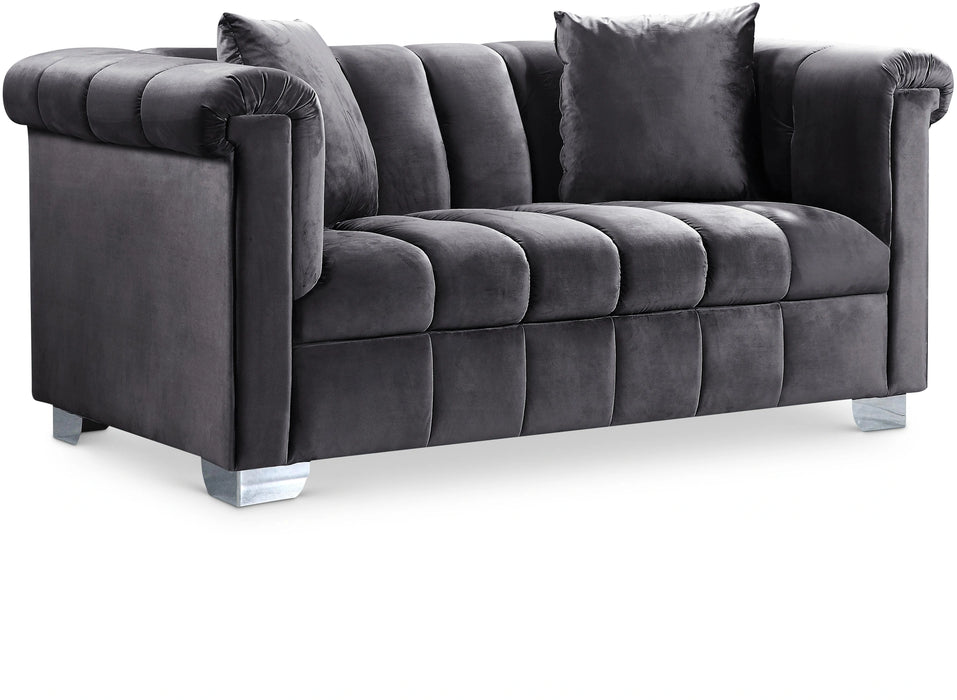 Kayla Grey Velvet Loveseat