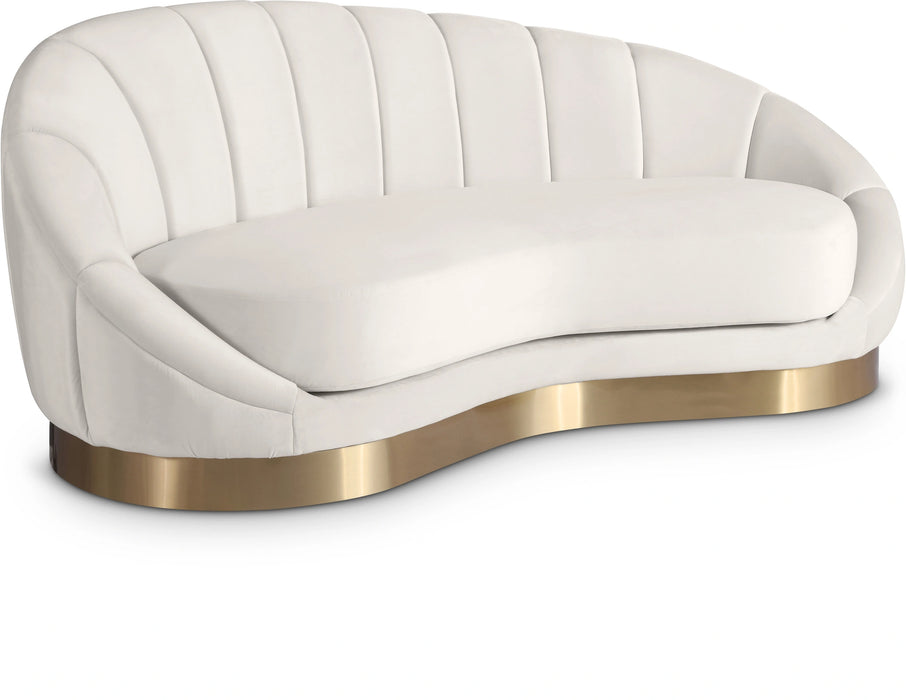 Shelly Cream Velvet Chaise