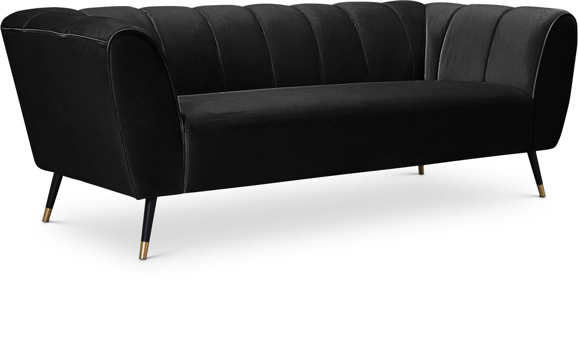 Beaumont Black Velvet Sofa
