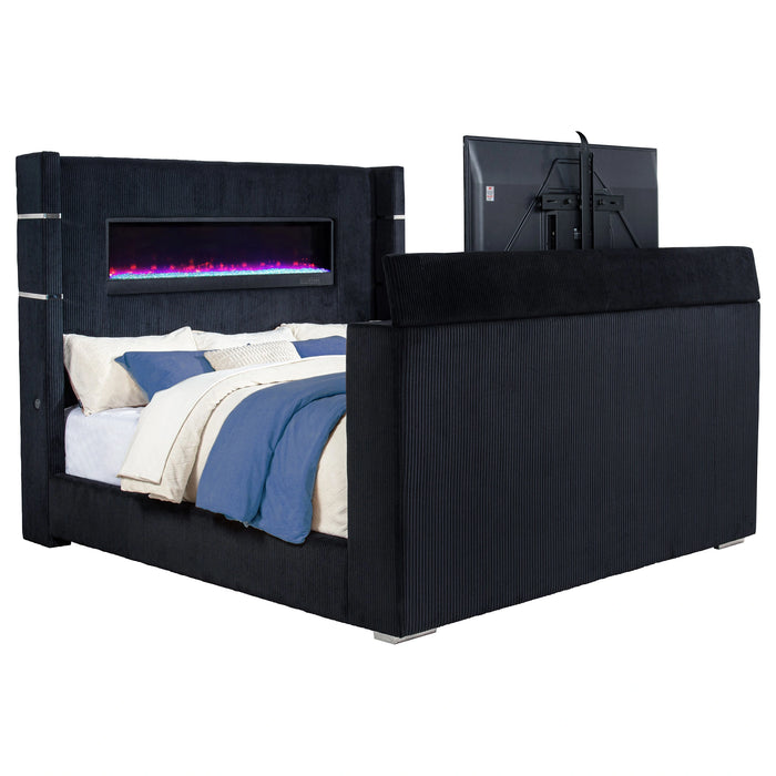 Tisdall Wingback TV Bed with Flame Visualizer