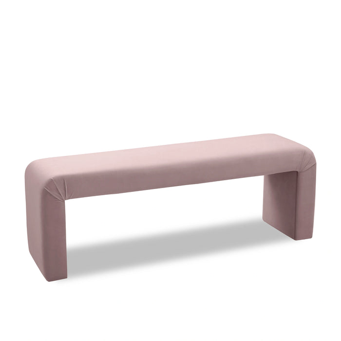 Minimalist Pink Velvet Bench