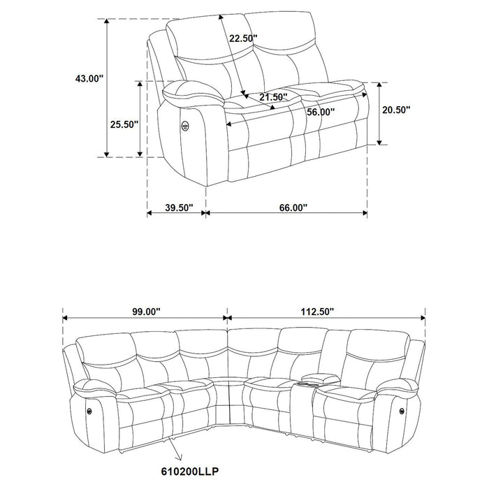 Sycamore Power Reclining Sectional Sofa