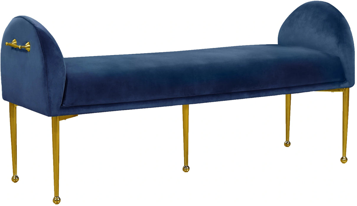 Owen Navy Velvet Bench