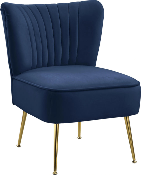 Tess Navy Velvet Accent Chair