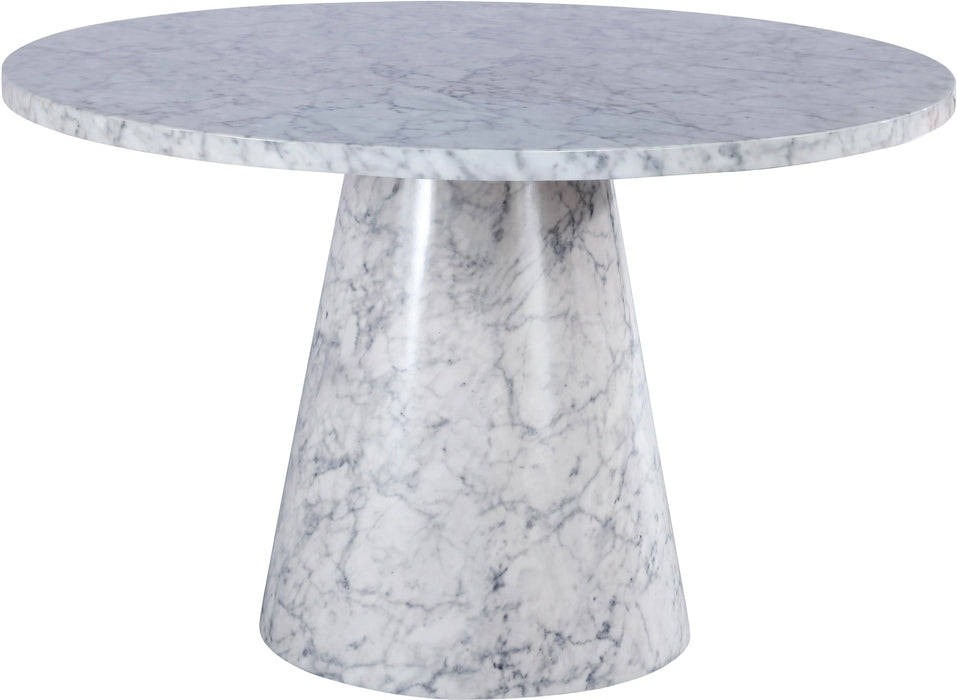 Omni White Faux Marble Dining Table