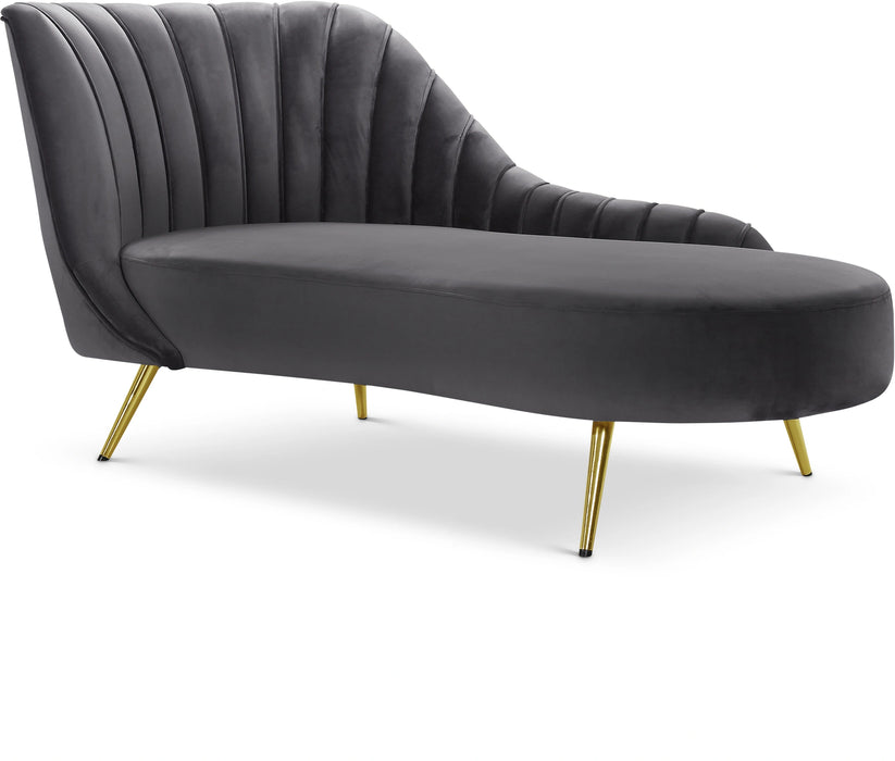 Margo Grey Velvet Chaise