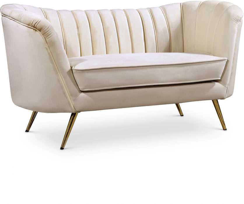 Margo Cream Velvet Loveseat