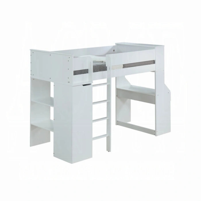Ragna Twin Loft Bed With Desk and Wardrobe