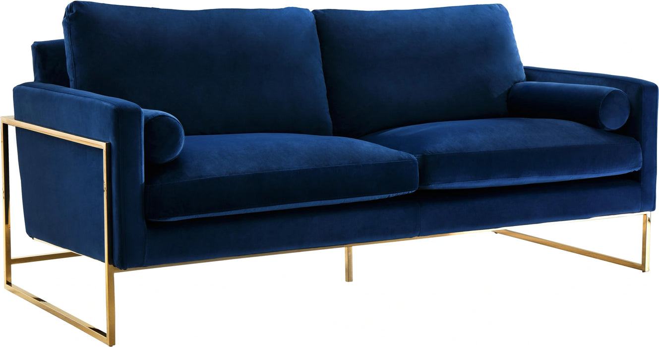 Mila Navy Velvet Sofa