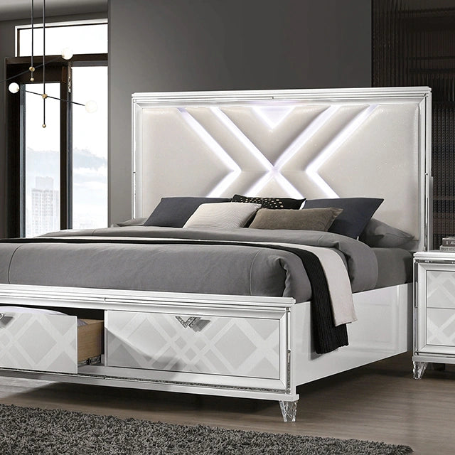 Emmeline 4 & 5 Piece Queen Bedroom Set Gray & White