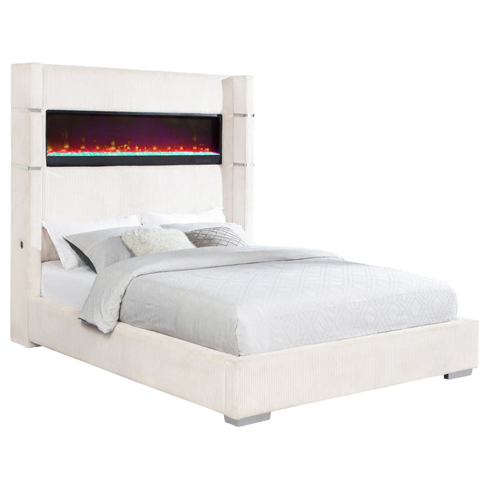 Tisdall Wingback Bed with Flame Visualizer