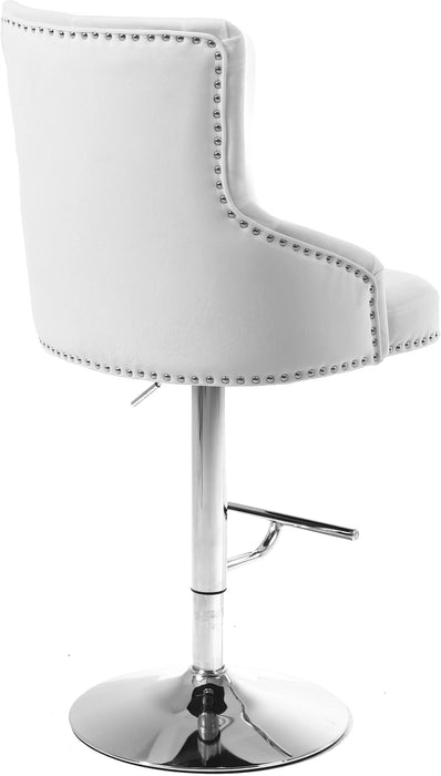 Claude White Velvet Adjustable Stool