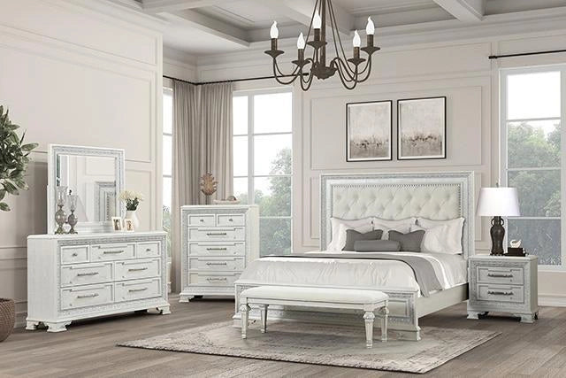 Stella Mia 4 Pc 5 Pc Queen Bedroom Set White