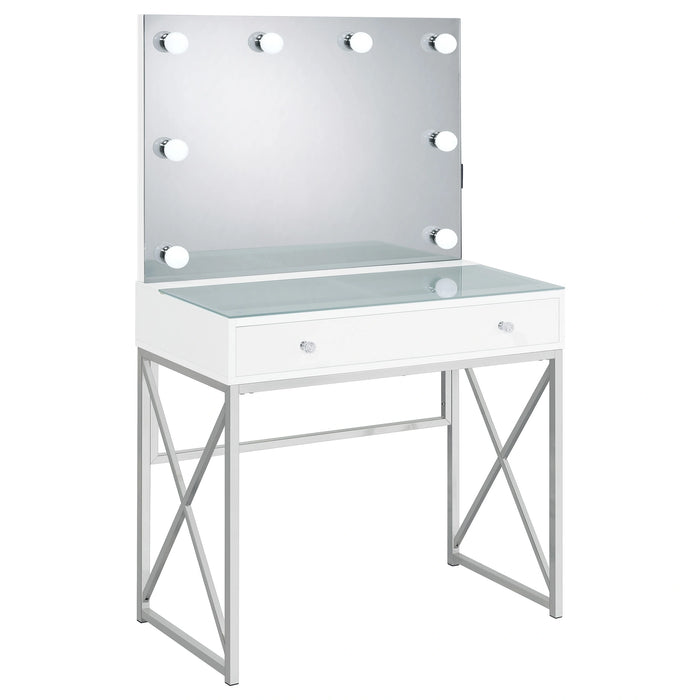 Eliza Makeup Vanity Table with LED Mirror and Stool