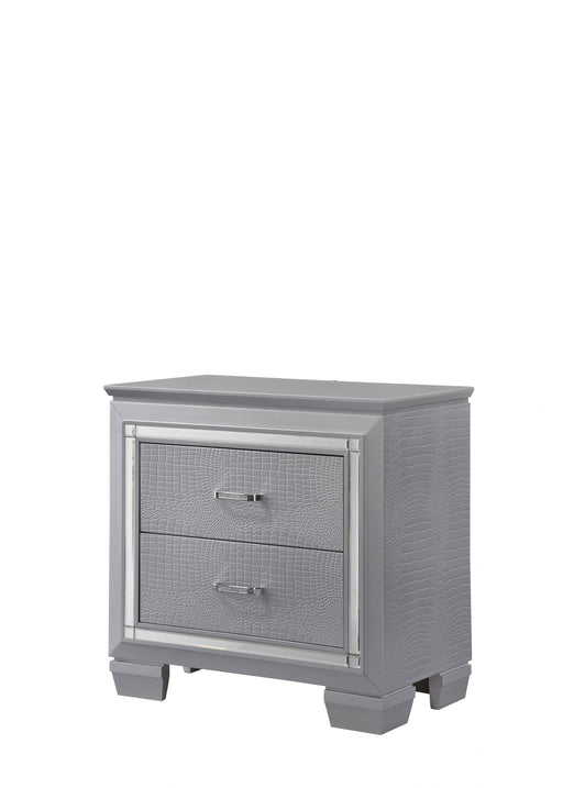 Crown Mark Furniture Lillian Night Stand in Silver image
