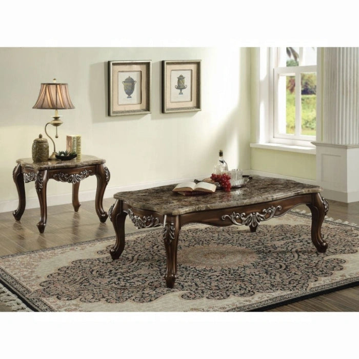 Latisha Marble & Antique Oak Coffee Table
