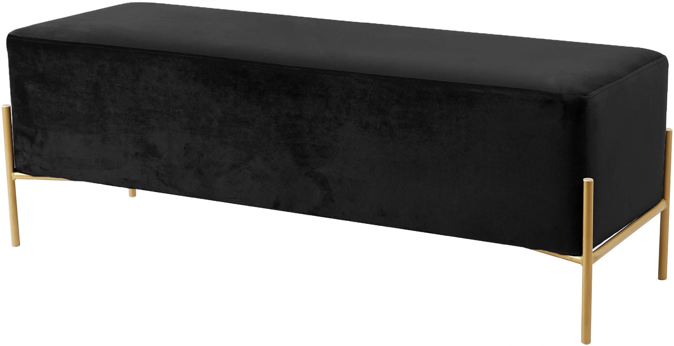 Isla Black Velvet Bench