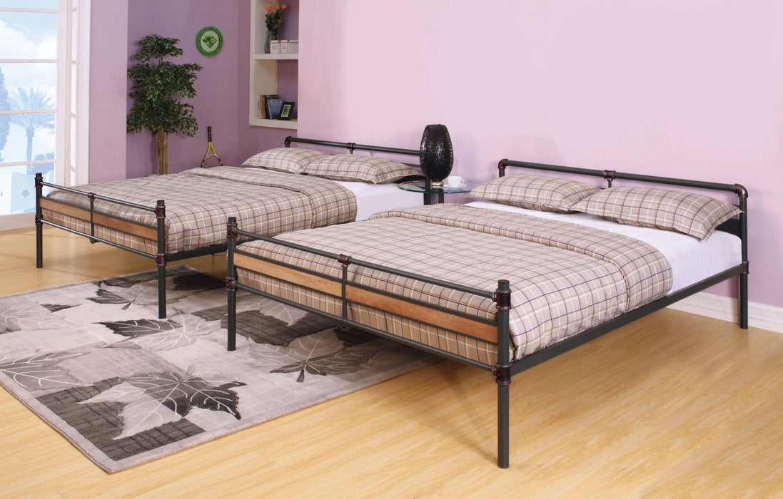 Brantley II Sandy Black & Dark Bronze Hand-Brushed Bunk Bed (Queen/Queen)