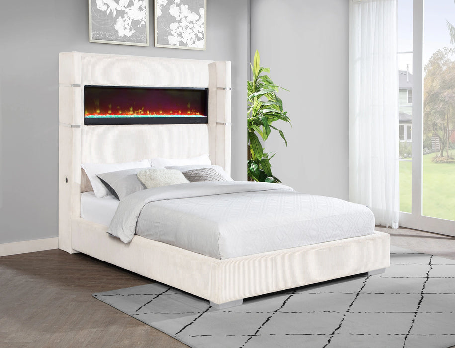 Tisdall Wingback Bed with Flame Visualizer