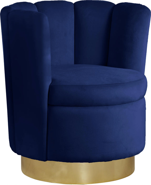 Lily Navy Velvet Accent Chair