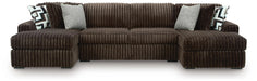 Midnight-Madness Double Chaise Sectional - Chocolate