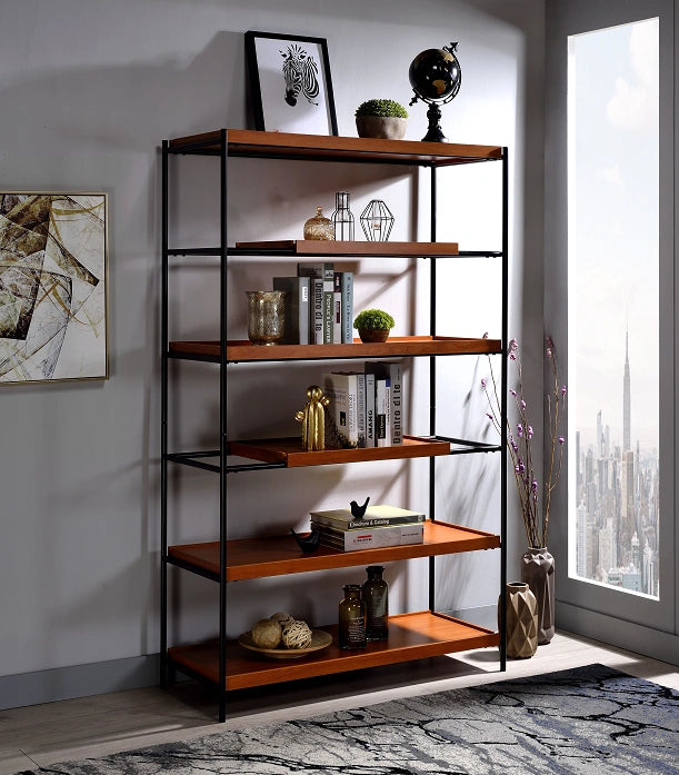 Oaken Honey Oak & Black Bookshelf