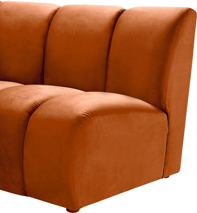 Infinity Cognac Velvet 9pc. Modular Sectional