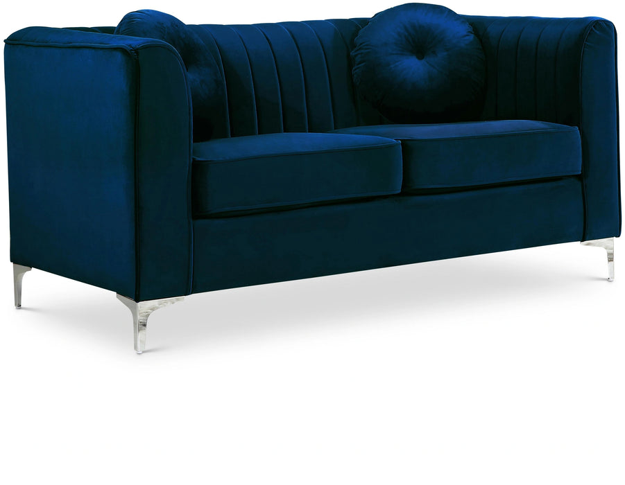 Isabelle Navy Velvet Loveseat