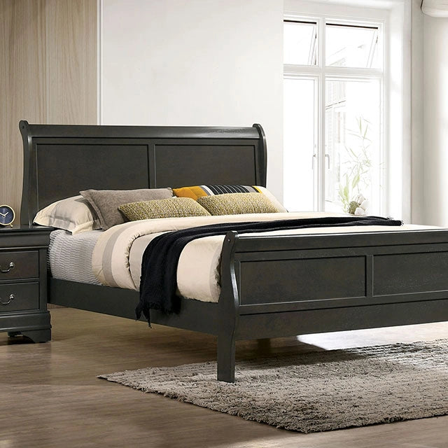 Louis Philippe Full, Twin, Full, & King Bed Black, Grey, Brown & White