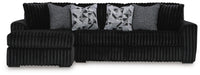 Midnight-Madness Sectional Sofa with Chaise - Onyx