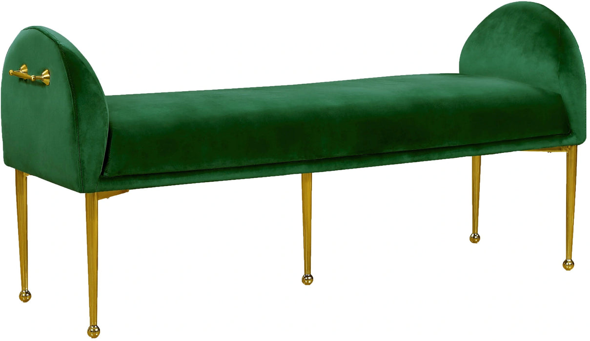 Owen Green Velvet Bench