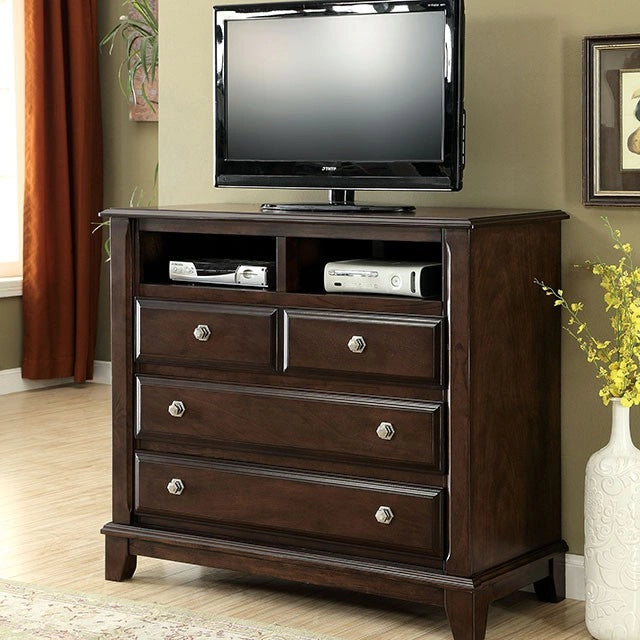 Litchville Brown Cherry Media Chest