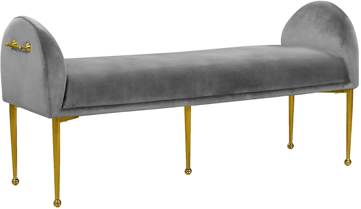 Owen Grey Velvet Bench