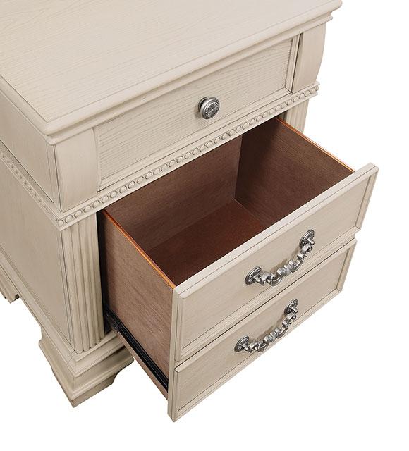 Pamphilos 4 & 5 Piece Queen Bedroom Set Gray & White
