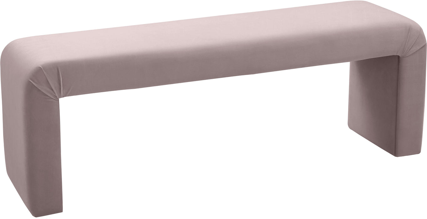 Minimalist Pink Velvet Bench