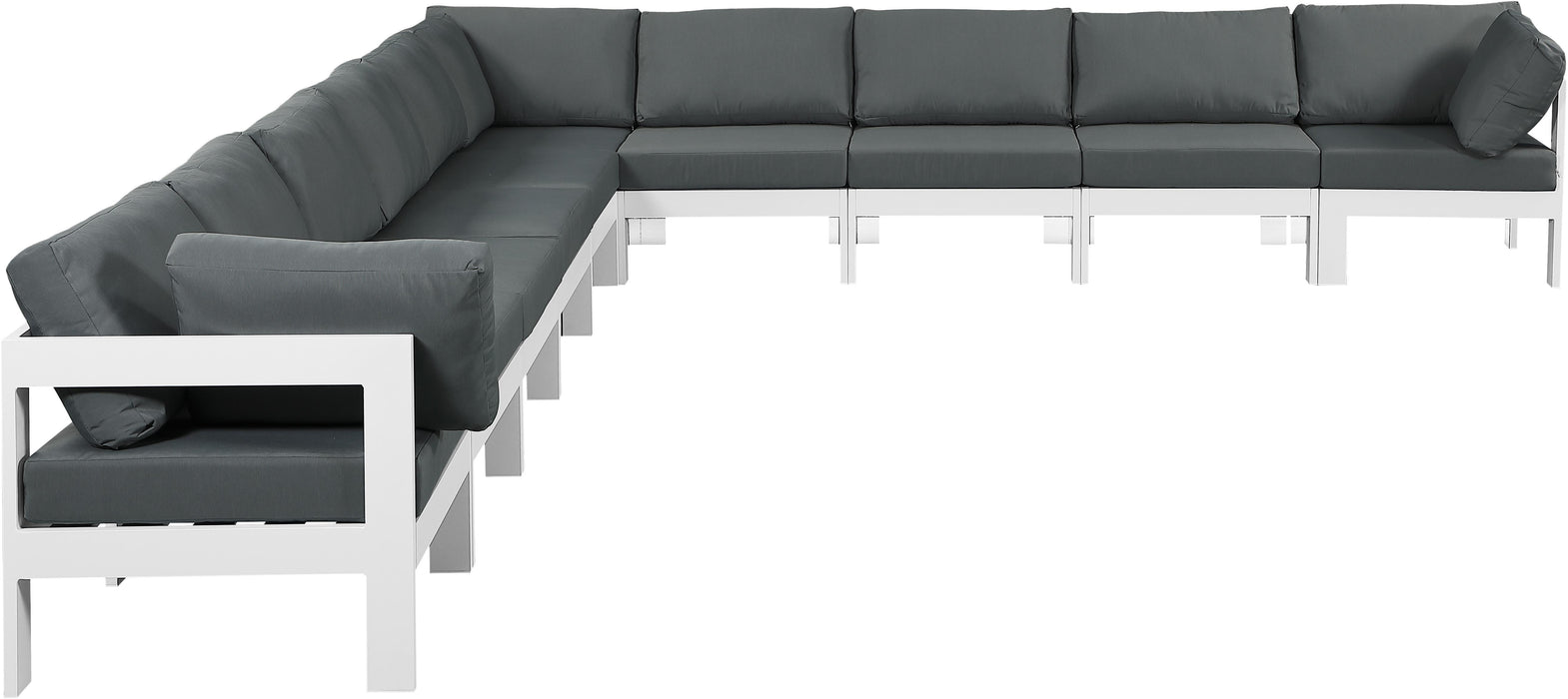 Nizuc Grey Waterproof Fabric Outdoor Patio Modular Sectional