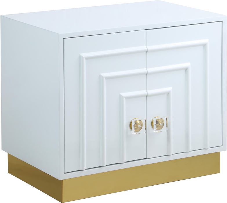 Cosmopolitan White Lacquer Side Table