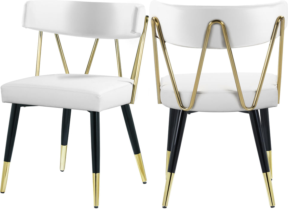 Rheingold White Faux Leather Dining Chair
