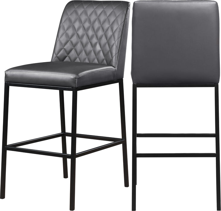 Bryce Grey Faux Leather Stool