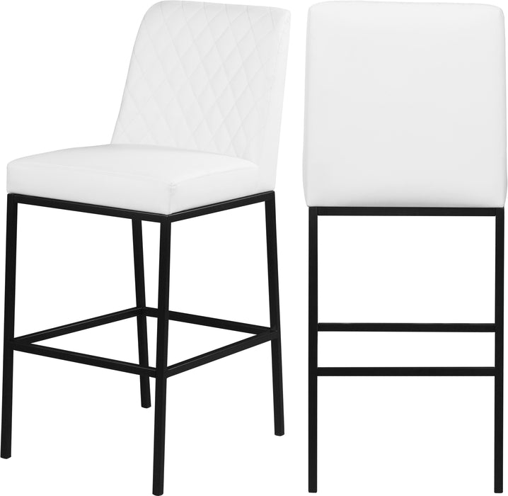 Bryce White Faux Leather Stool