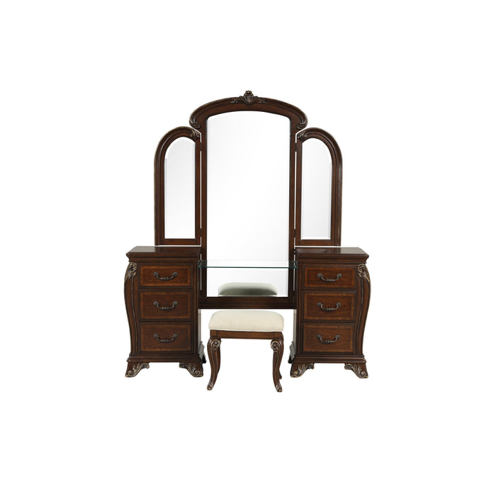 MONTECITO VANITY STOOL - CHERRY