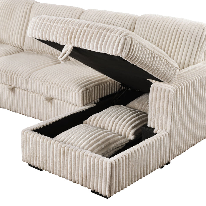 Devonshire Pull-Out Sleeper Sectional Sofa