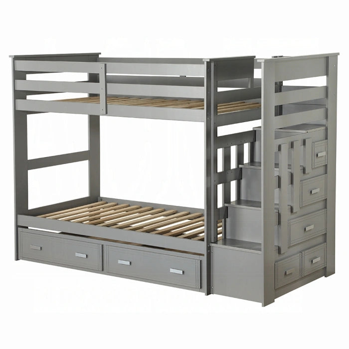 Allentown Twin-Twin Bunk Bed With Trundle and Storage
