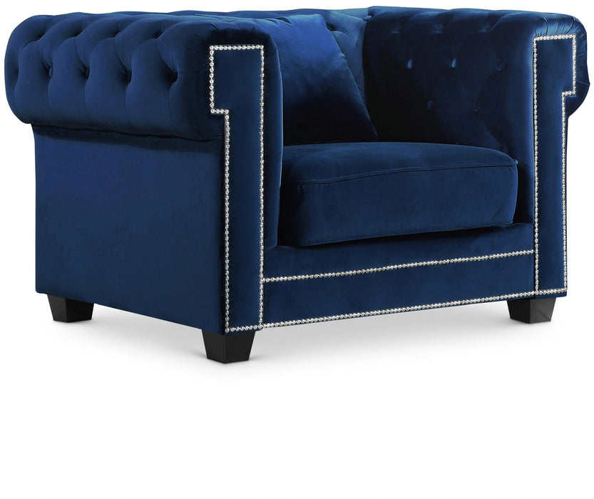 Bowery Navy Velvet Chair