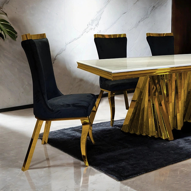 Basilicata 7 Pc Dining Set Gold & Silver