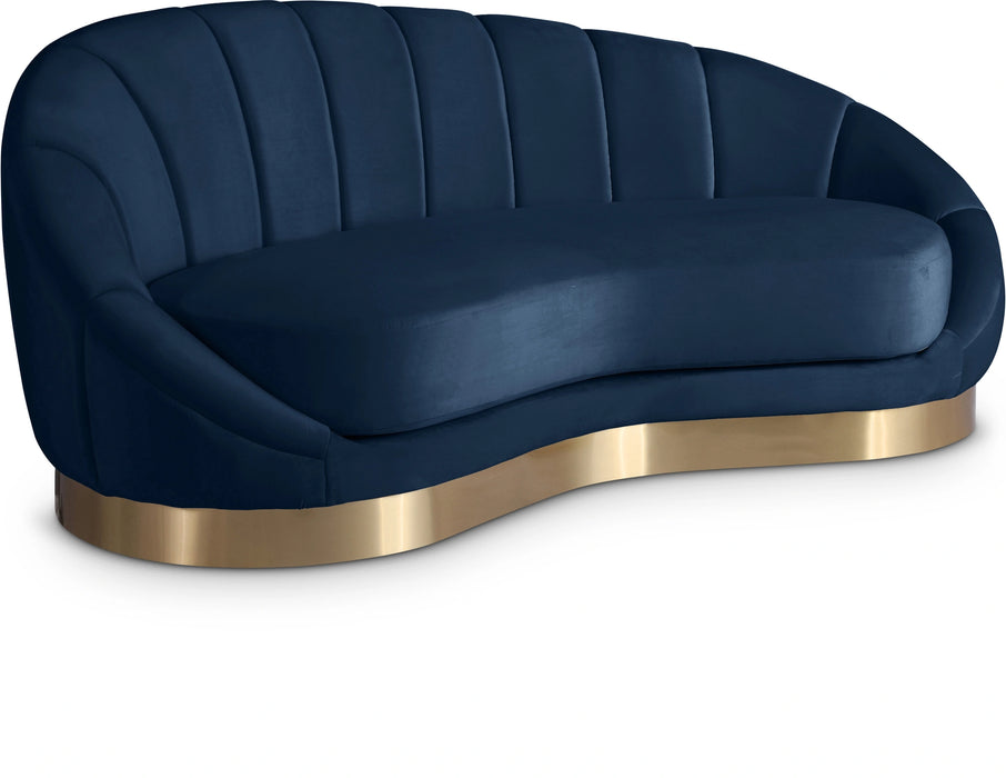 Shelly Navy Velvet Chaise