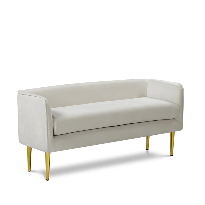 Audrey Cream Velvet Bench