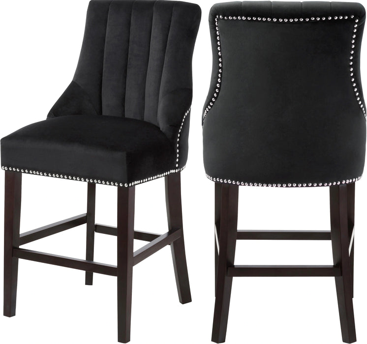 Oxford Black Velvet Stool